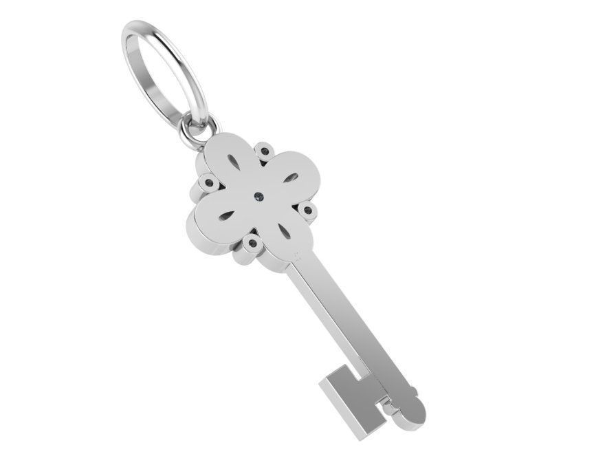 Key Diamond Pendant 0198 3D print model_3