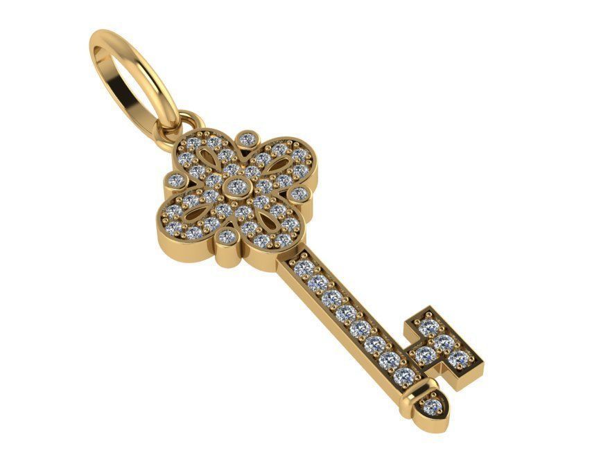 Key Diamond Pendant 0198 3D print model_1