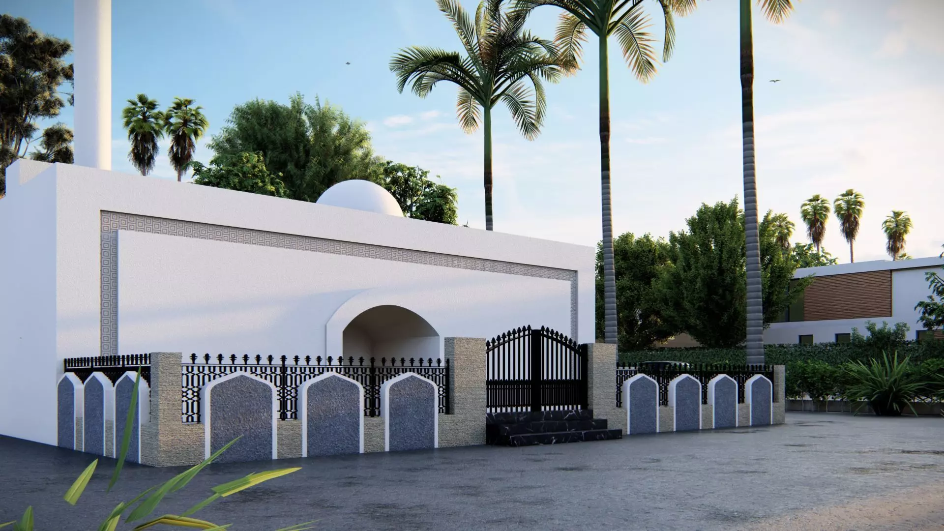 masjith fencing compound wall design 3D model