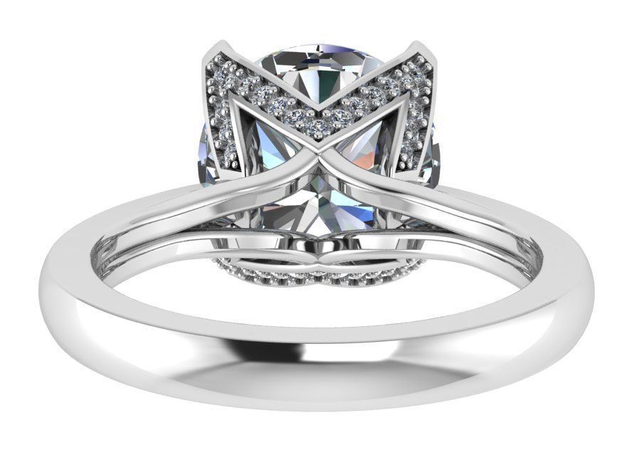 Round Diamond Peg Setting Ring 0199 3D print model_3