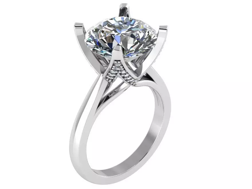 Round Diamond Peg Setting Ring 0199 3D print model_0