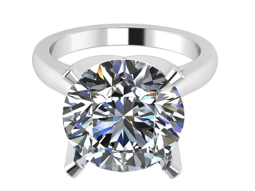 Round Diamond Peg Setting Ring 0199 3D print model_2