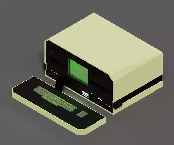 Retro Computer Model Terminal  Low-poly 3D model