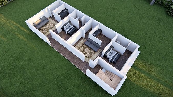 House Aerial view 3 3D model