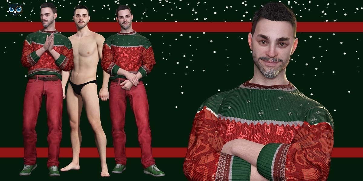 Yuletide Joy - Kiven In Grampon And Evergreen Reverie Attire Low-poly 3D model_1