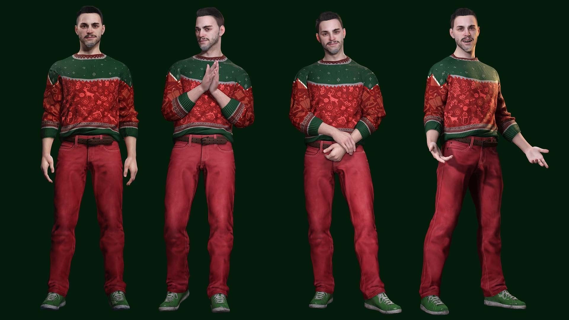 Yuletide Joy - Kiven In Grampon And Evergreen Reverie Attire Low-poly 3D model_4