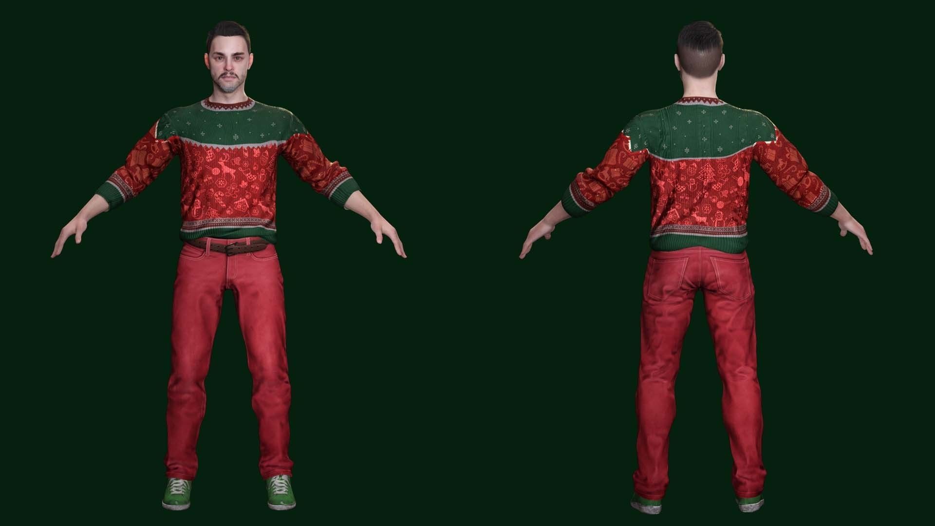Yuletide Joy - Kiven In Grampon And Evergreen Reverie Attire Low-poly 3D model_3
