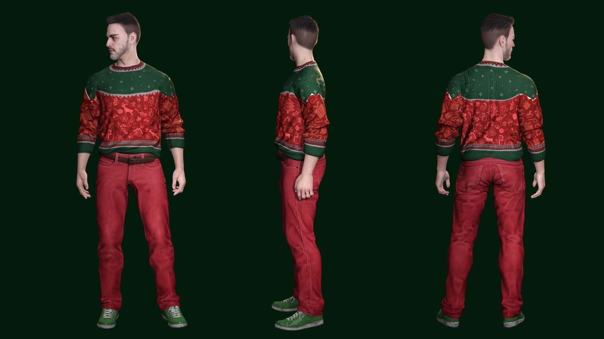 Yuletide Joy - Kiven In Grampon And Evergreen Reverie Attire Low-poly 3D model_5