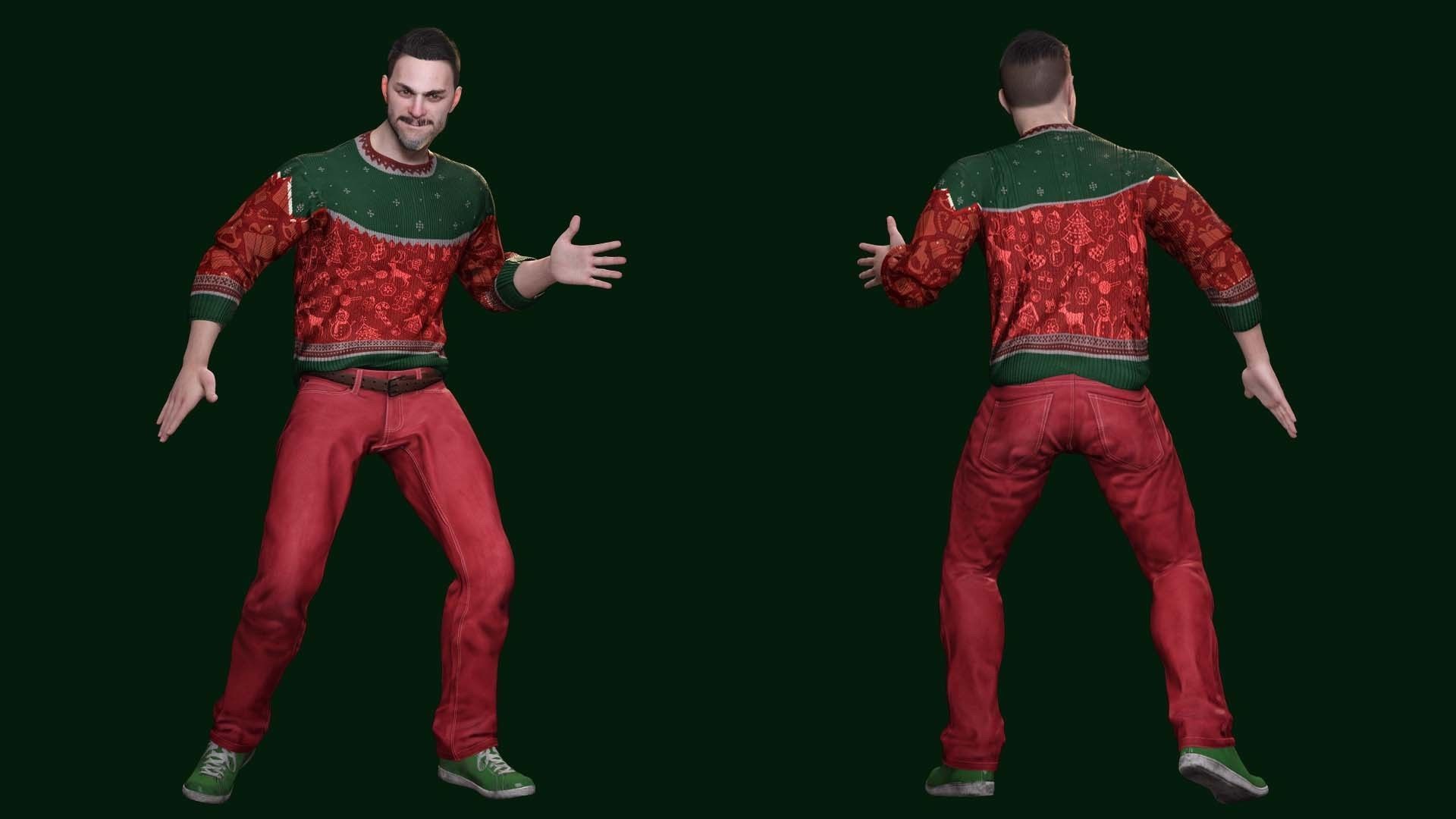 Yuletide Joy - Kiven In Grampon And Evergreen Reverie Attire Low-poly 3D model_6