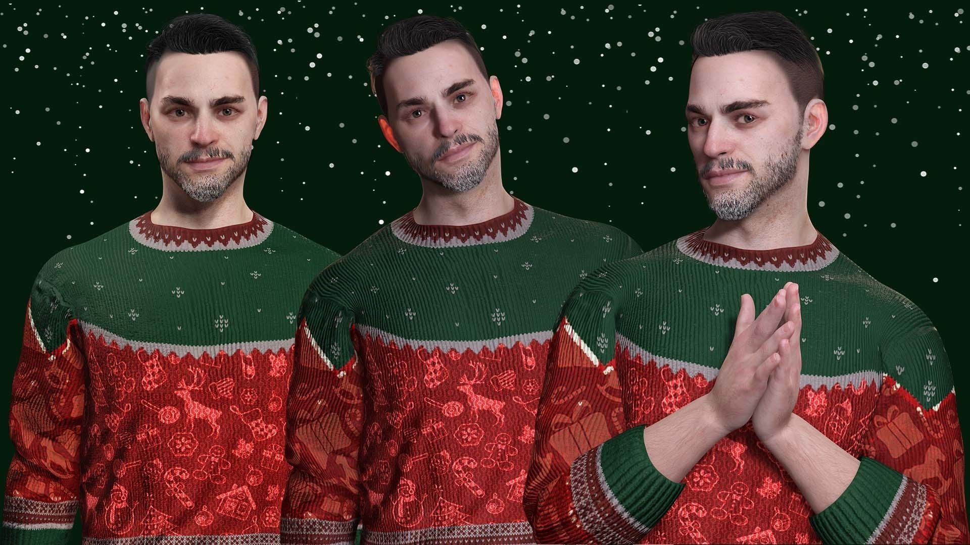 Yuletide Joy - Kiven In Grampon And Evergreen Reverie Attire Low-poly 3D model_2