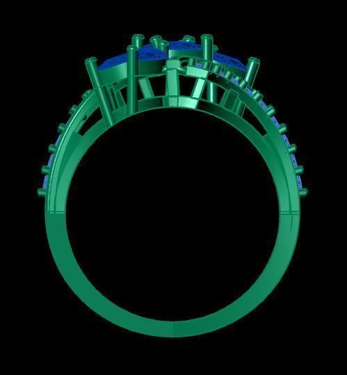 ruby and diamond ring 3D print model_10