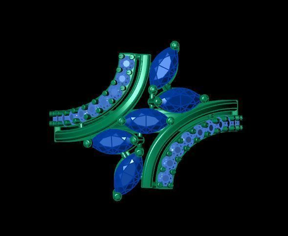 ruby and diamond ring 3D print model_9