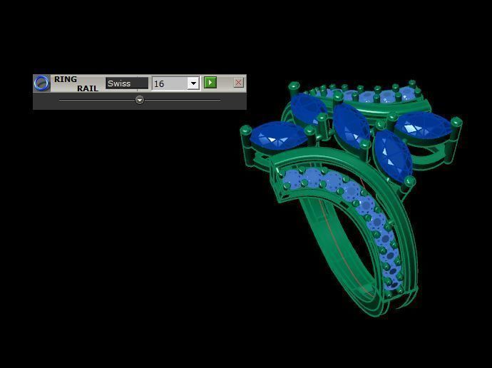 ruby and diamond ring 3D print model_13