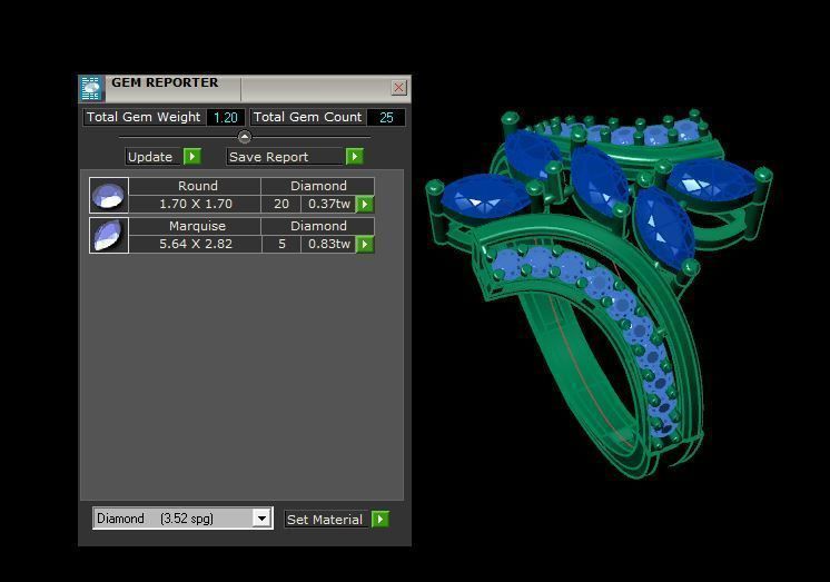 ruby and diamond ring 3D print model_14