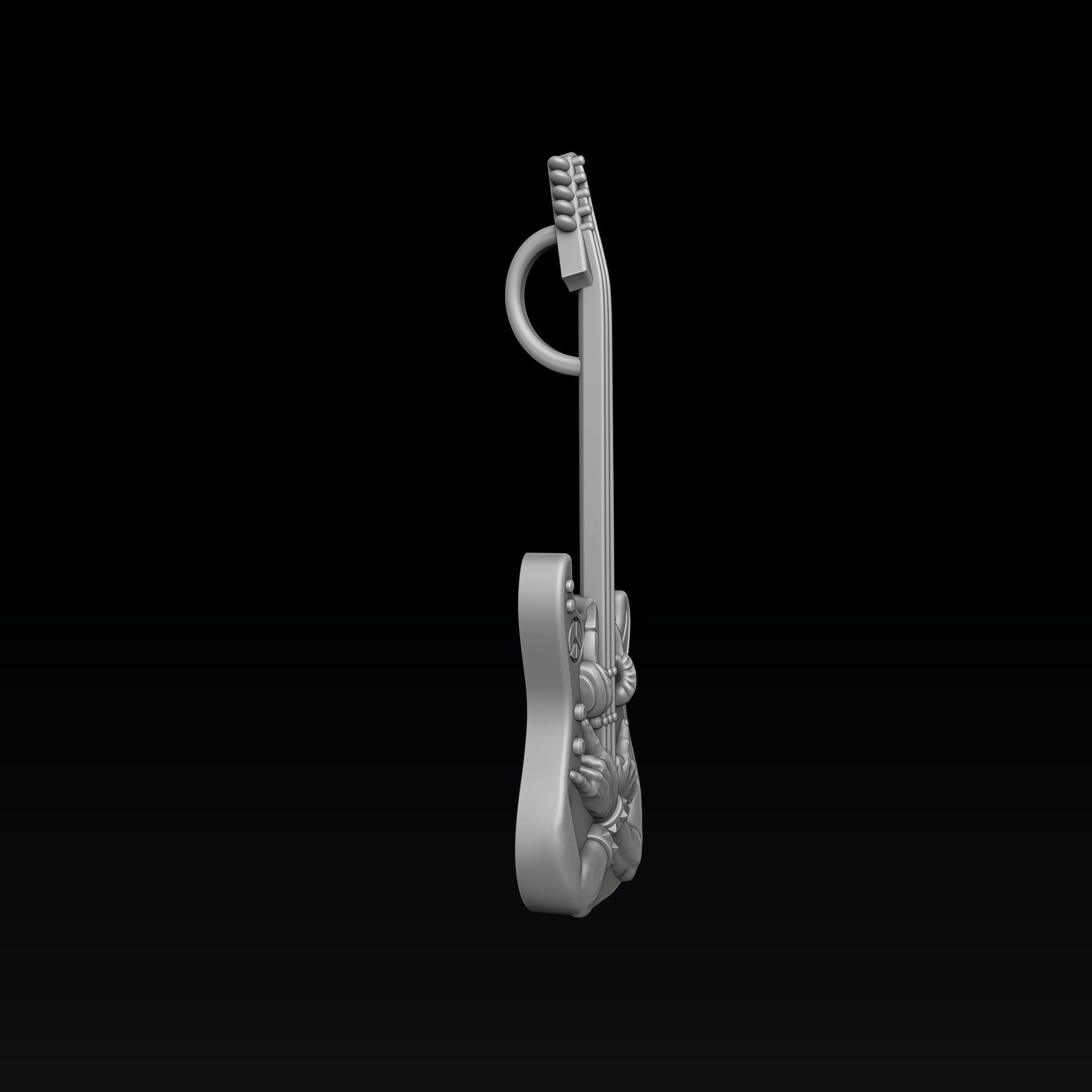 Rock N Roll Guitar Pendant 3D print model_1
