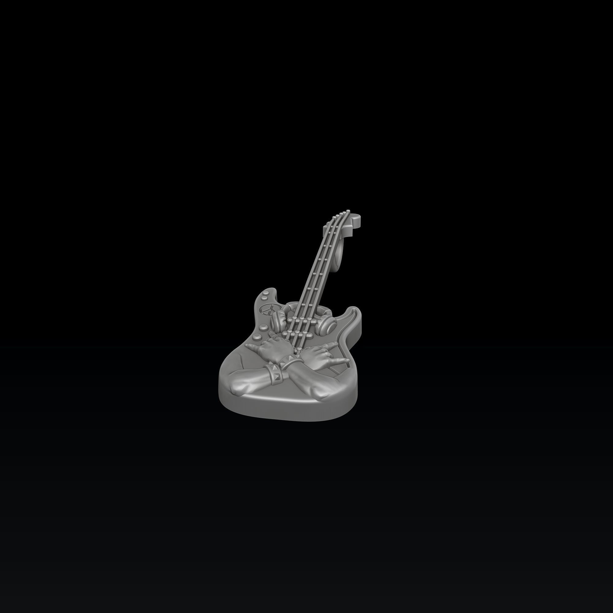 Rock N Roll Guitar Pendant 3D print model_4