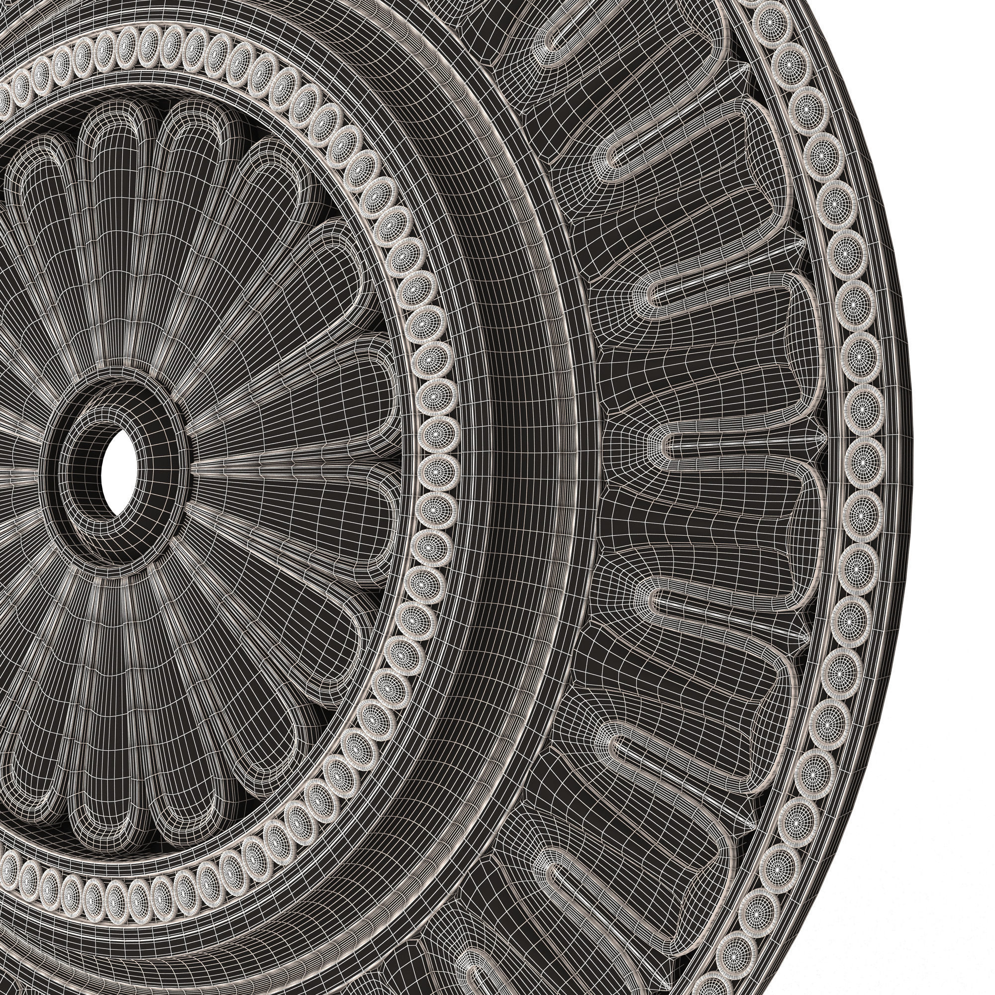 Ceiling Rosette 05 Low-poly 3D model_8