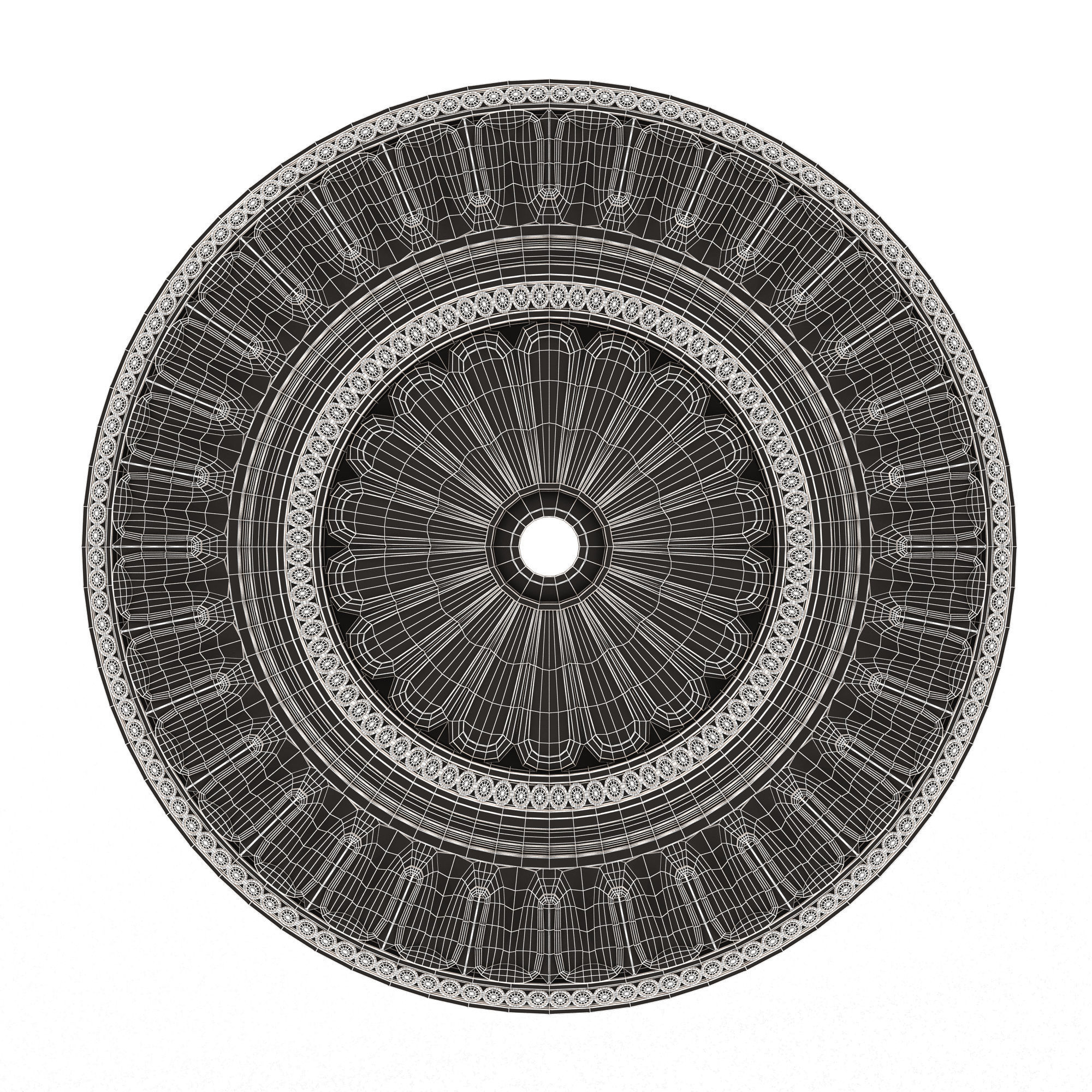 Ceiling Rosette 05 Low-poly 3D model_12