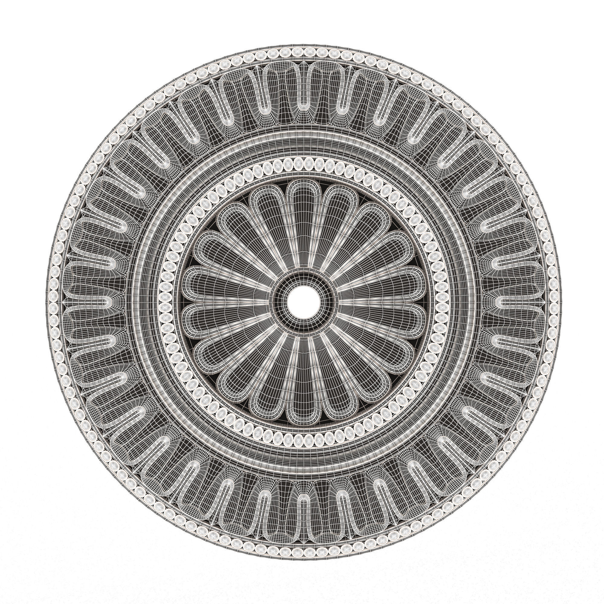 Ceiling Rosette 05 Low-poly 3D model_6