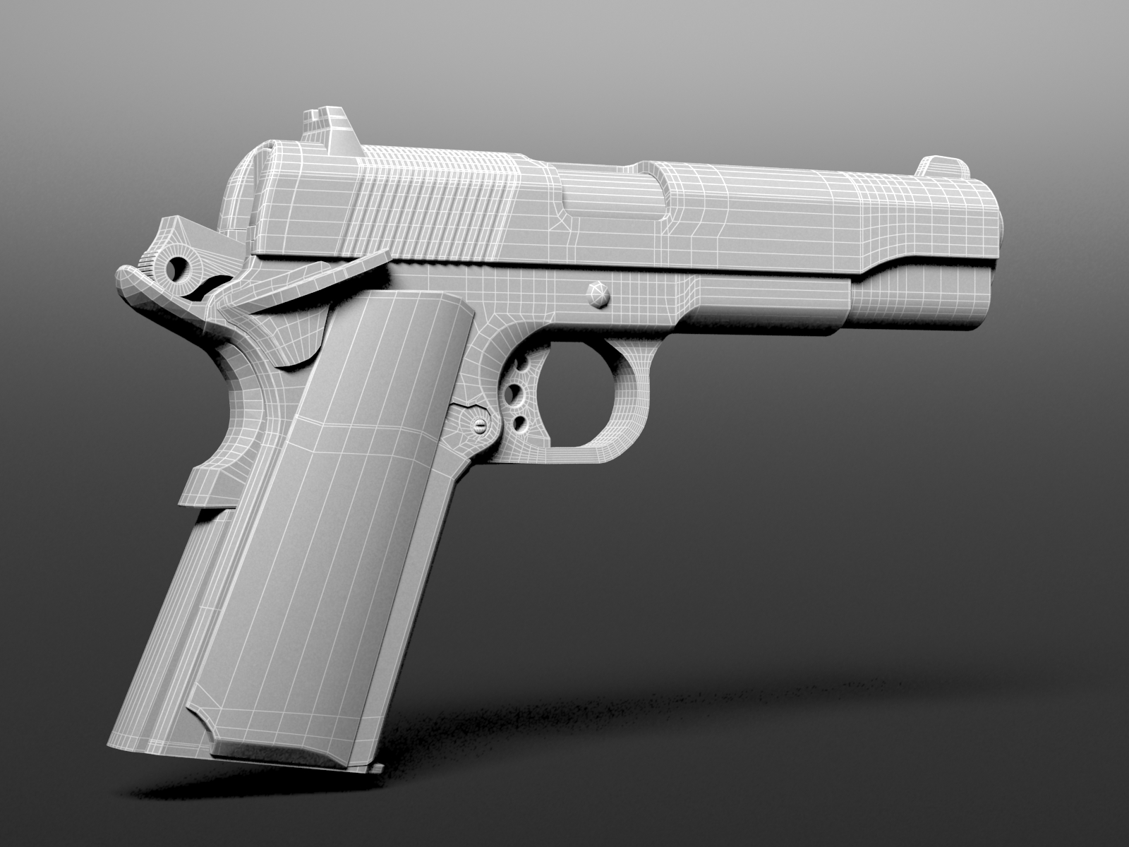 M1911 gun Free 3D model_3