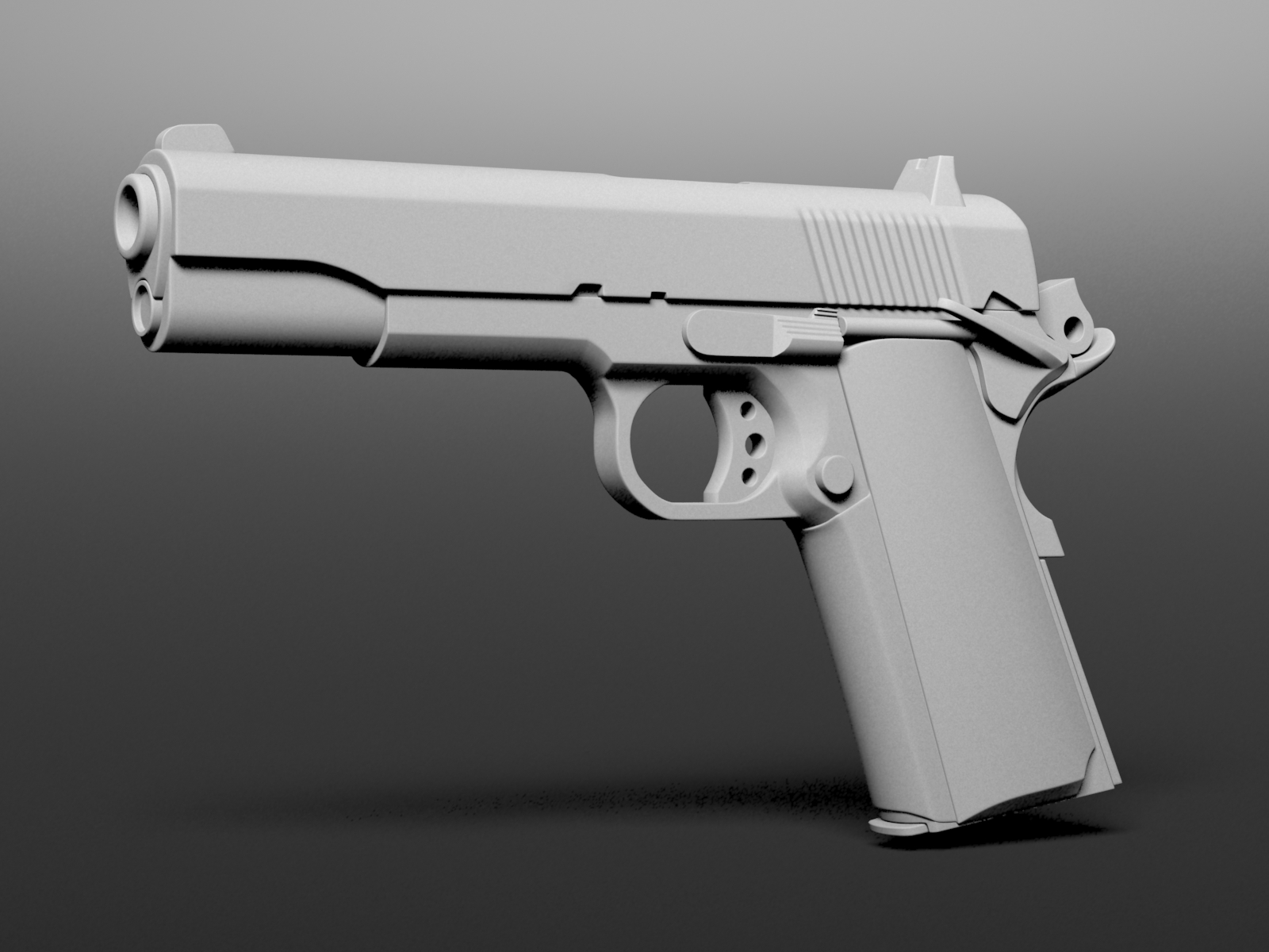 M1911 gun Free 3D model_1