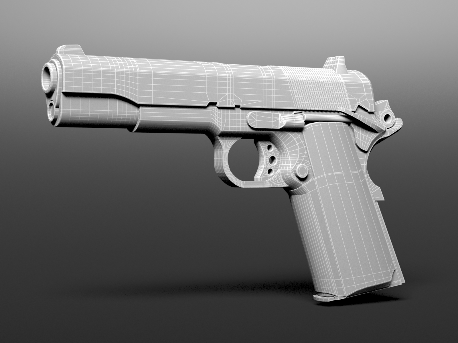 M1911 gun Free 3D model_2