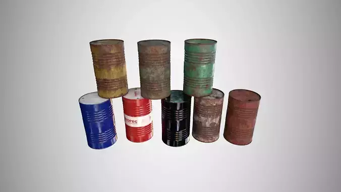 Oil Barrel 3 Low-poly 3D model