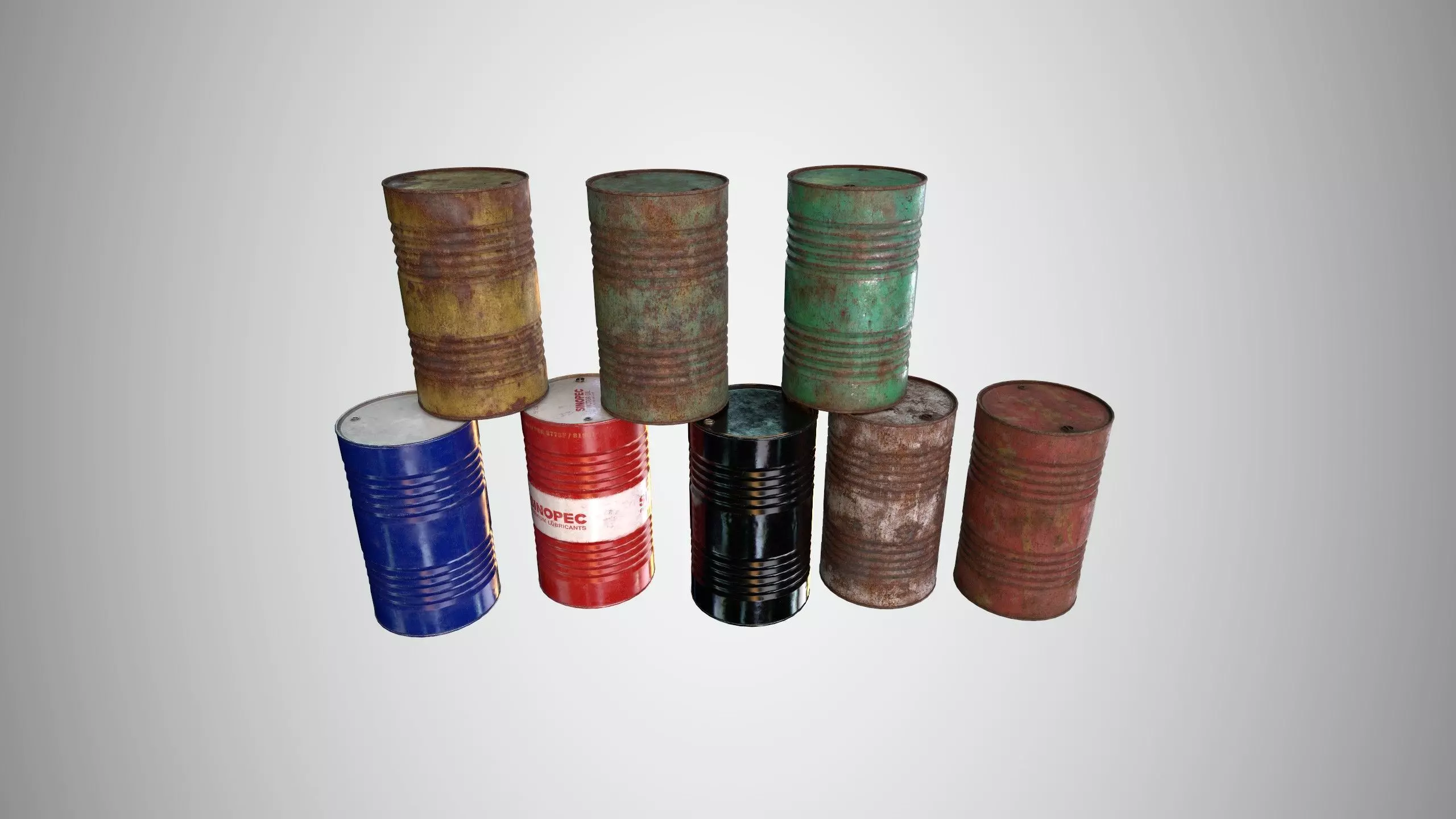 Oil Barrel 3 Low-poly 3D model_0
