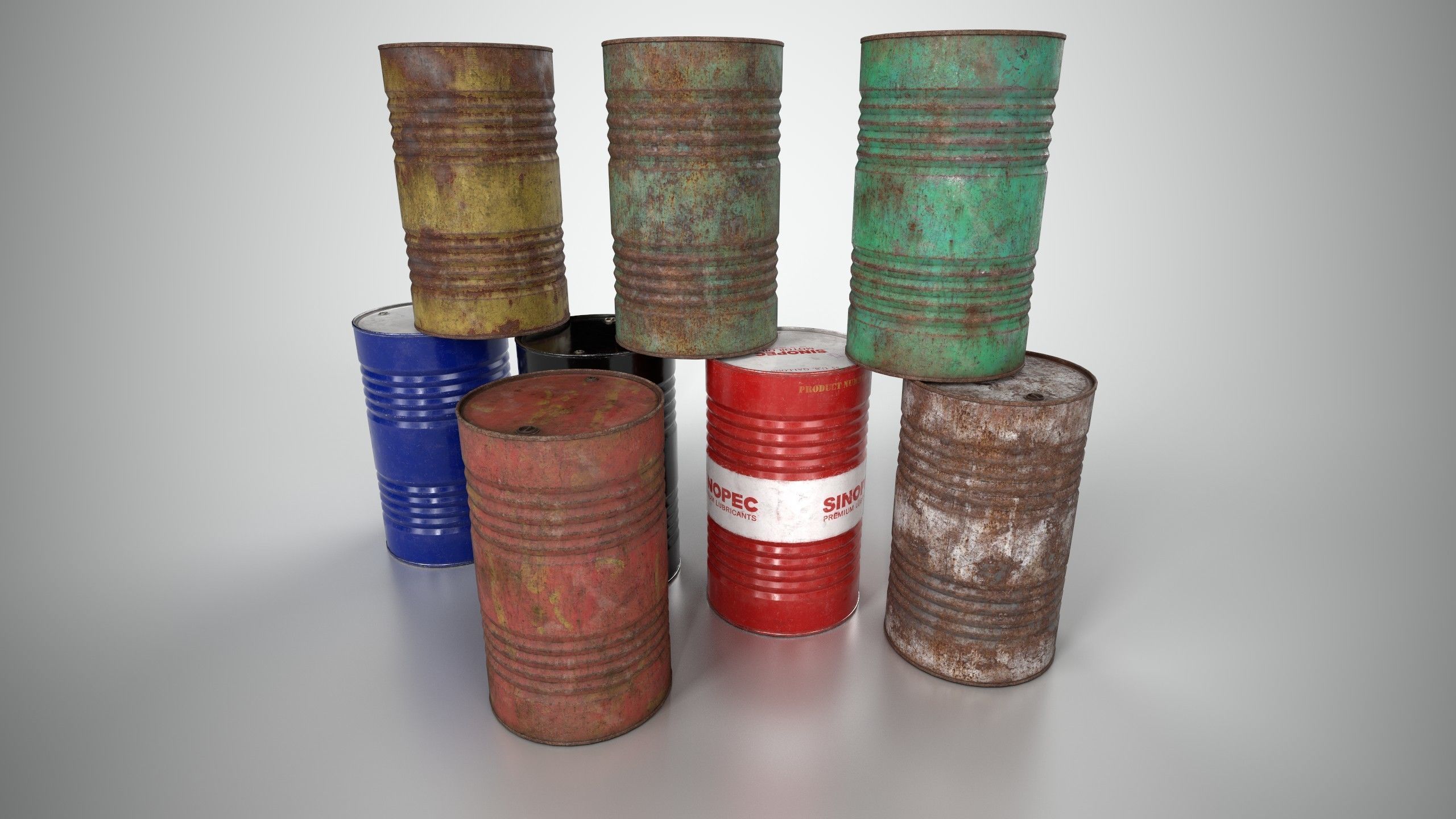 Oil Barrel 3 Low-poly 3D model_5