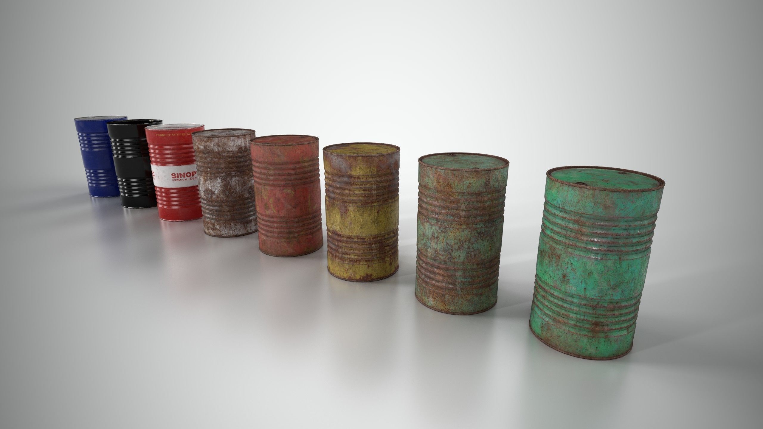 Oil Barrel 3 Low-poly 3D model_2