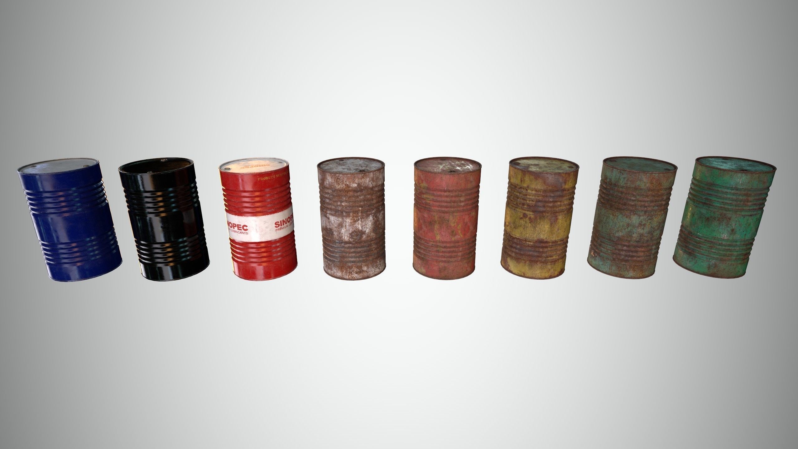 Oil Barrel 3 Low-poly 3D model_1