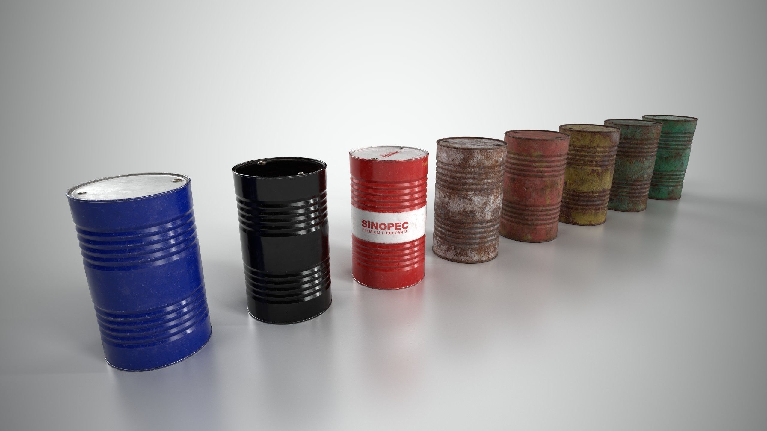 Oil Barrel 3 Low-poly 3D model_3