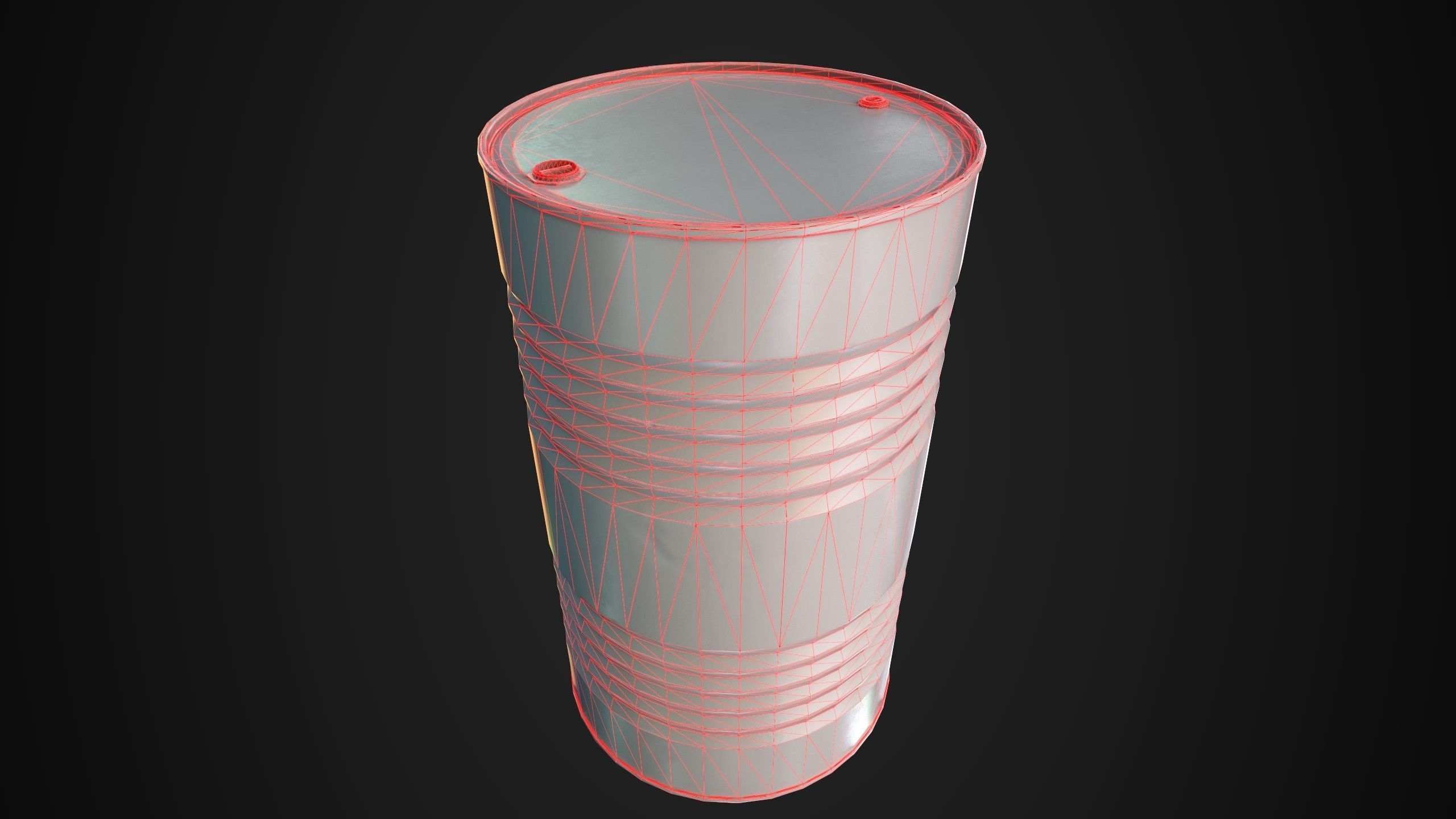 Oil Barrel 3 Low-poly 3D model_33