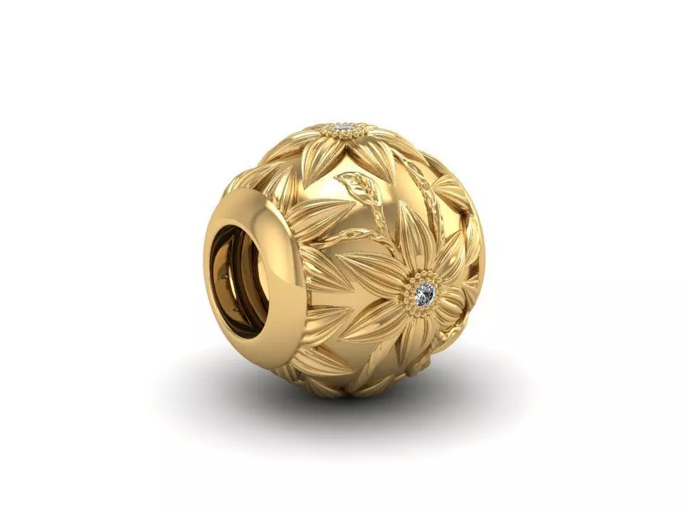 flower bead charm 3D print model_0