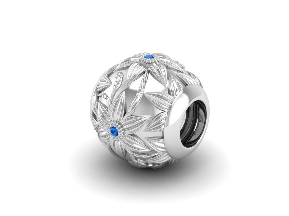flower bead charm 3D print model_1