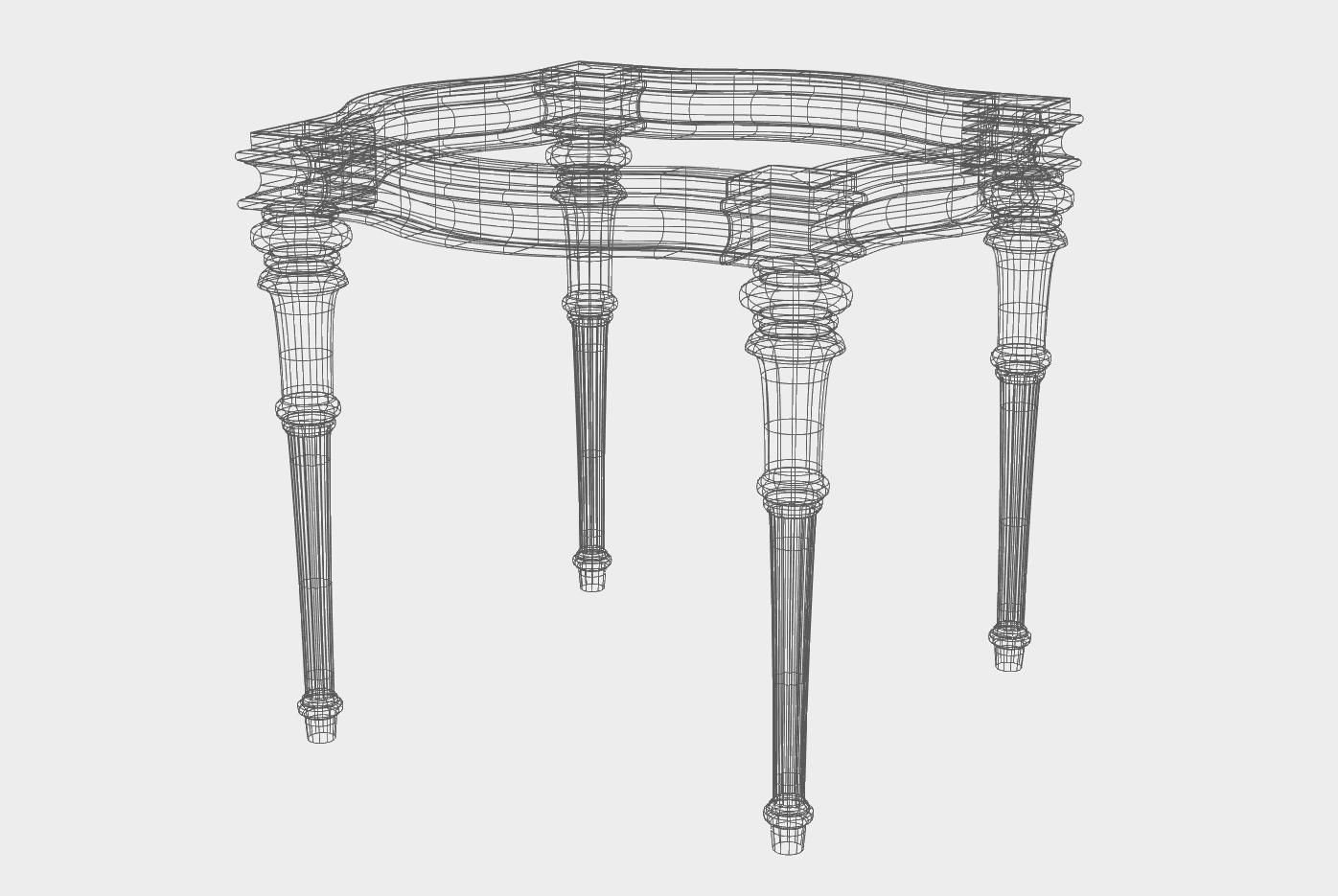 Carved coffee table for cnc 16 3D model_4