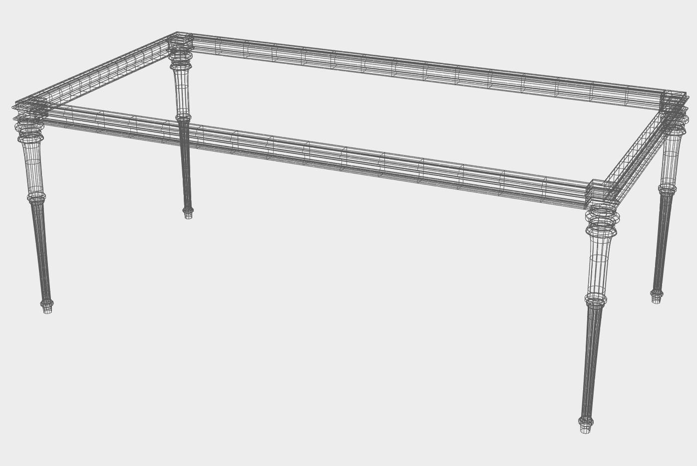 Carved dinner table for cnc 16 3D model_4