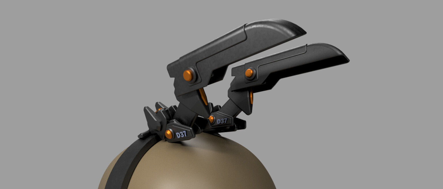 Cyberpunk Mecha Bunny Ears D-37 3D print model_2