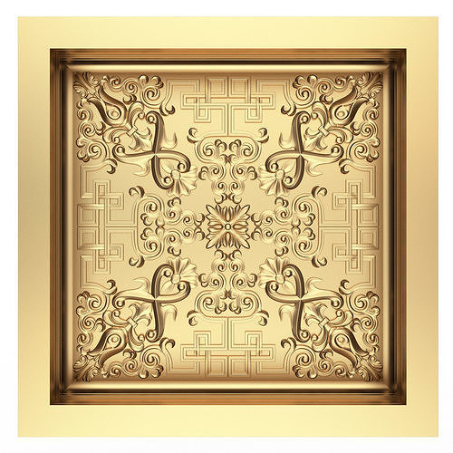 Carved Ceiling Tile 01 Low-poly 3D model