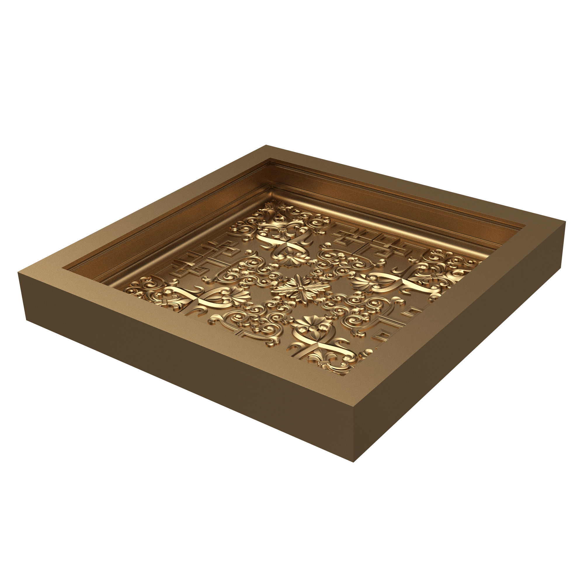 Carved Ceiling Tile 01 Low-poly 3D model_5