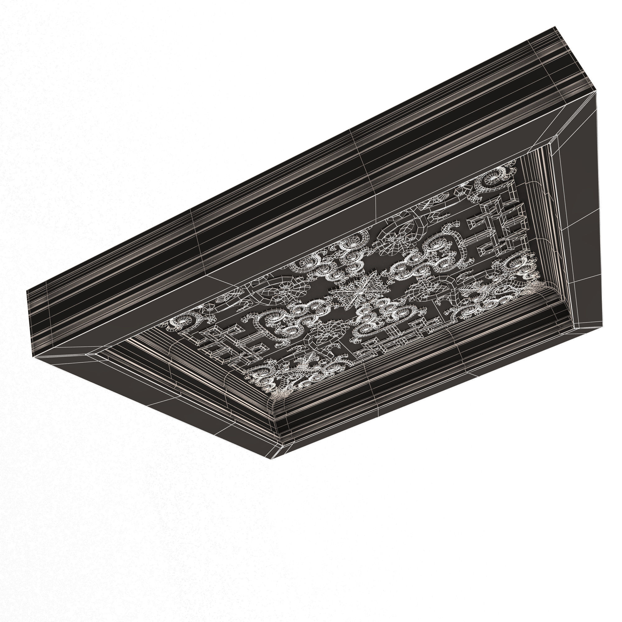 Carved Ceiling Tile 01 Low-poly 3D model_9