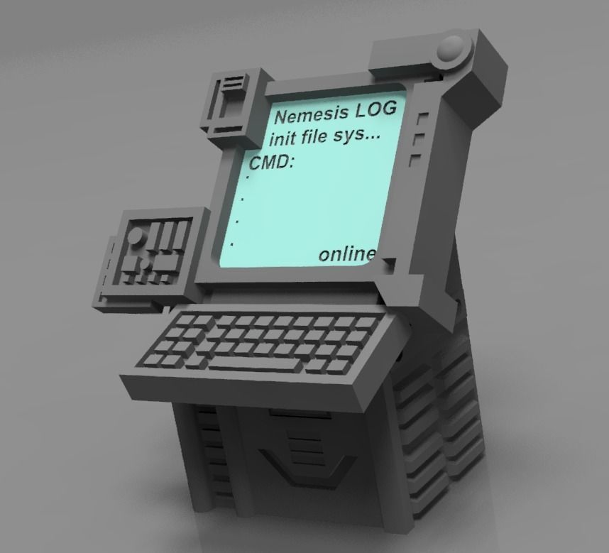 Nemesis Coordinates card holder and Computers 3D print model_11