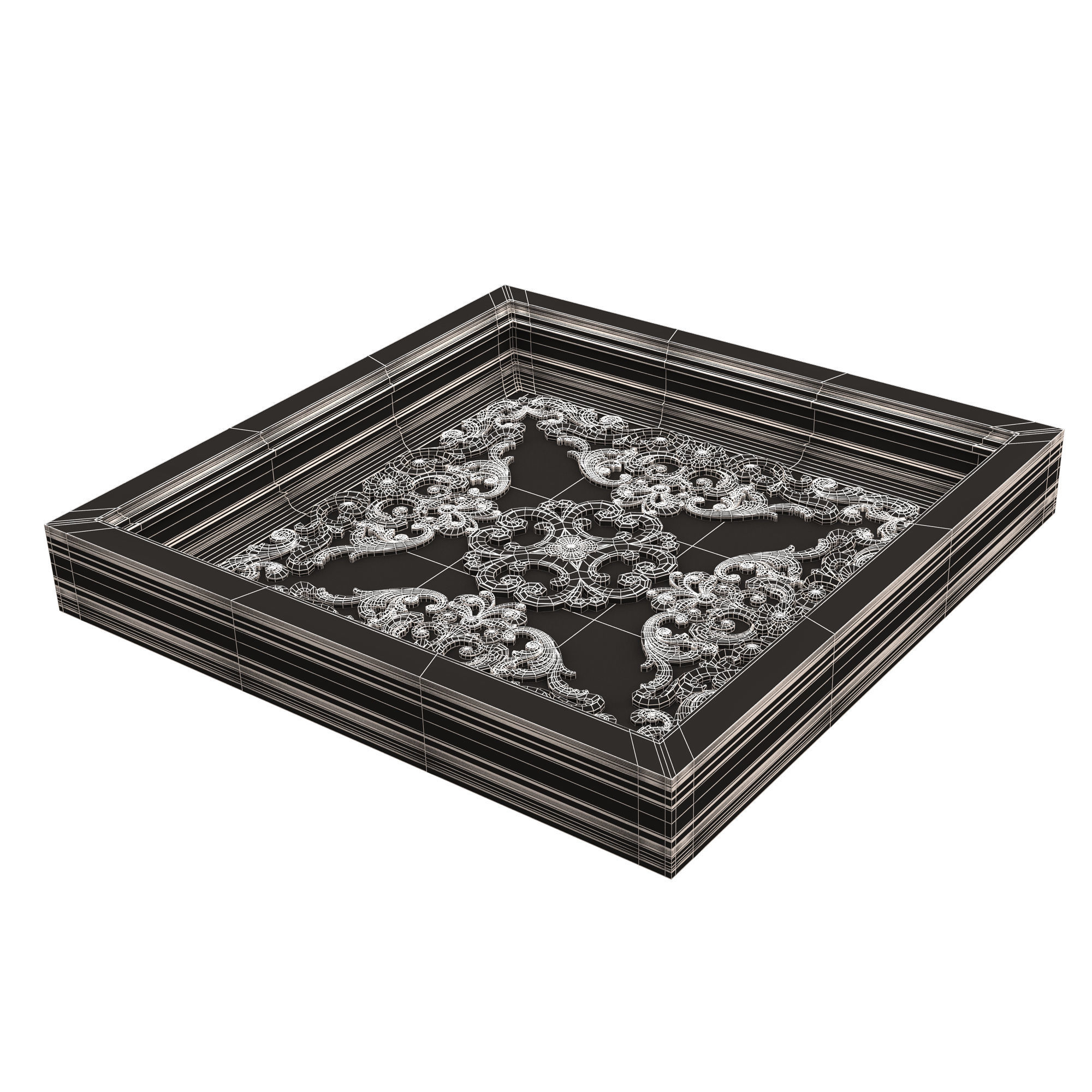 Carved Ceiling Tile 02 Low-poly 3D model_11