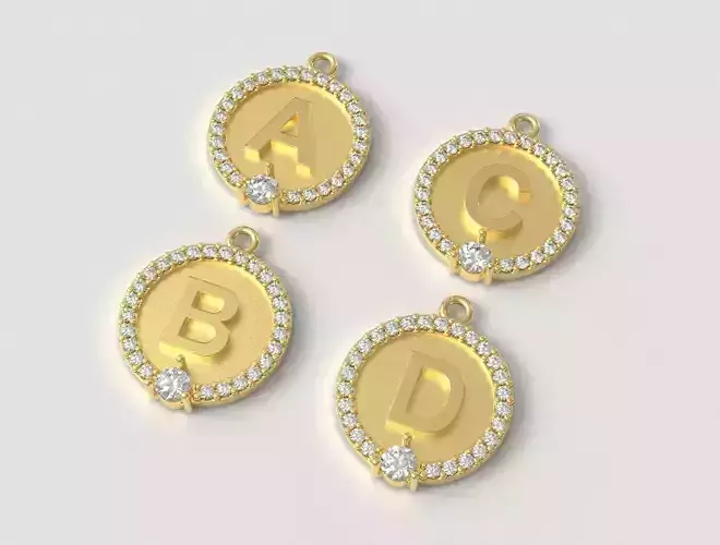 Alphabet Diamond Pendants