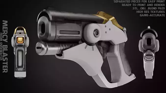 Overwatch Mercy Caduceus Blaster for Cosplay 3D print model