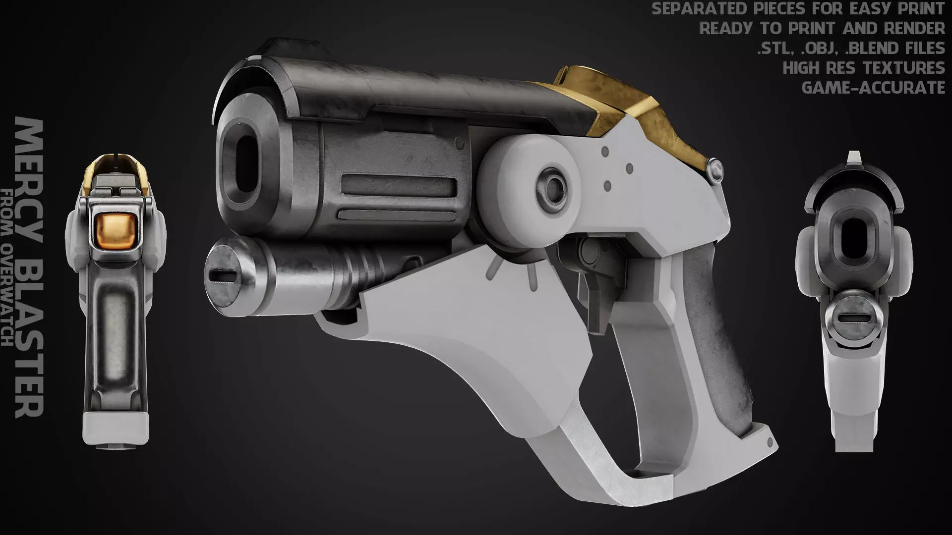 Overwatch Mercy Caduceus Blaster for Cosplay 3D print model_0