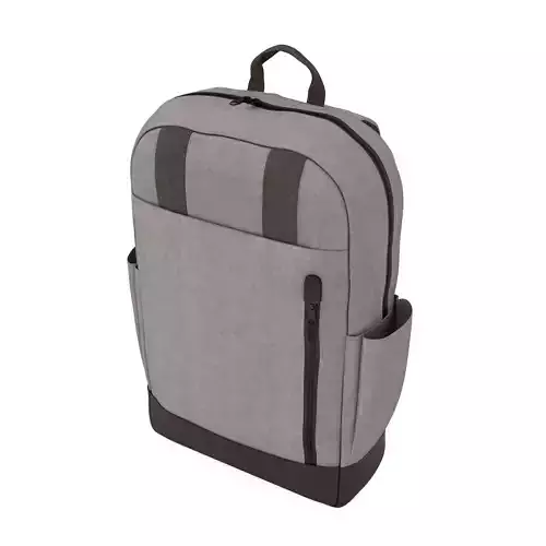 Grey School Backpack with Zips and Pockets