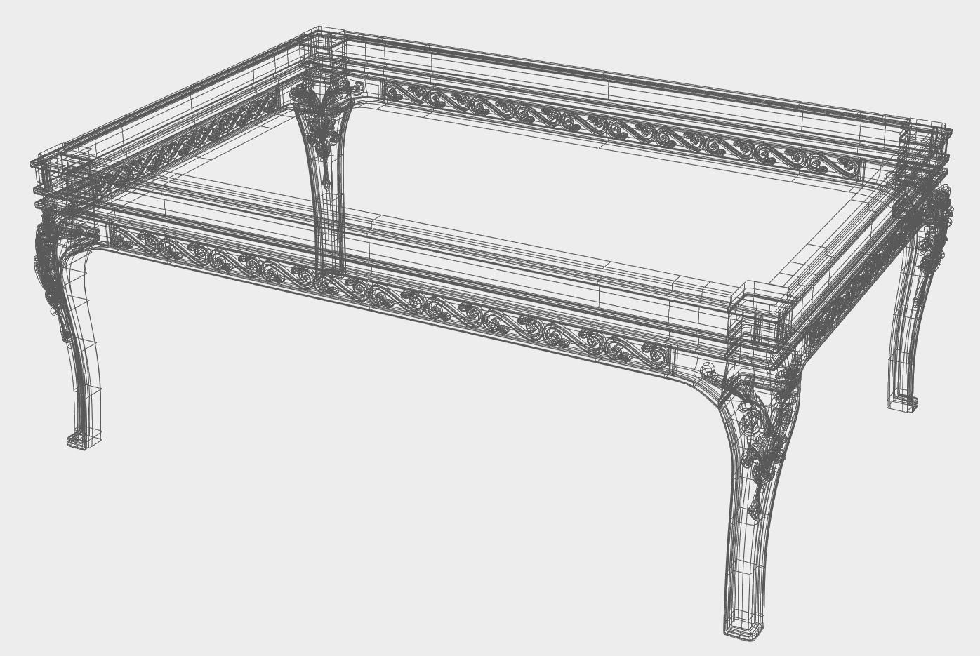 Carved tea table for cnc 17 3D model_4