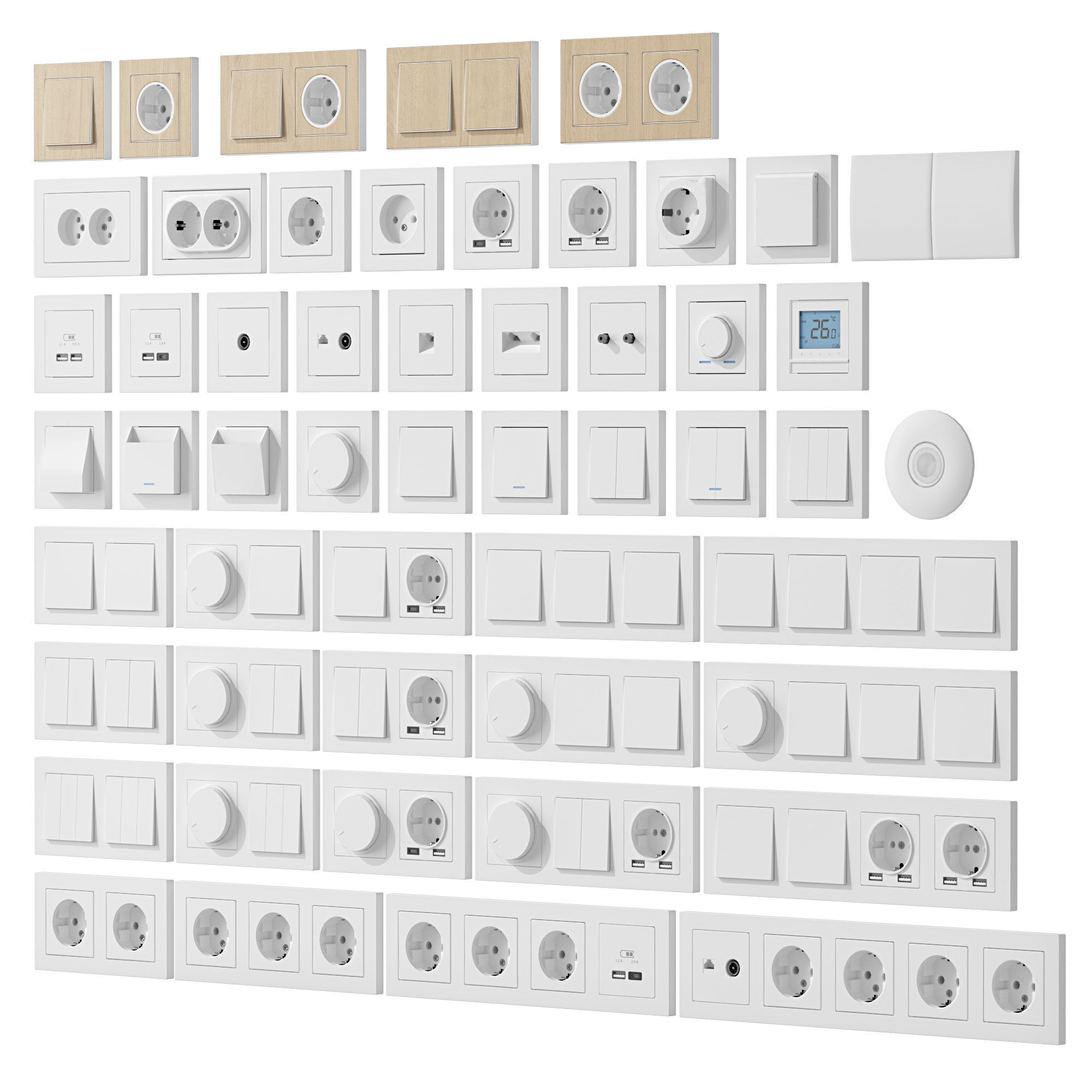 Sockets and Switches Schneider Electric AtlasDesign 3D model_2