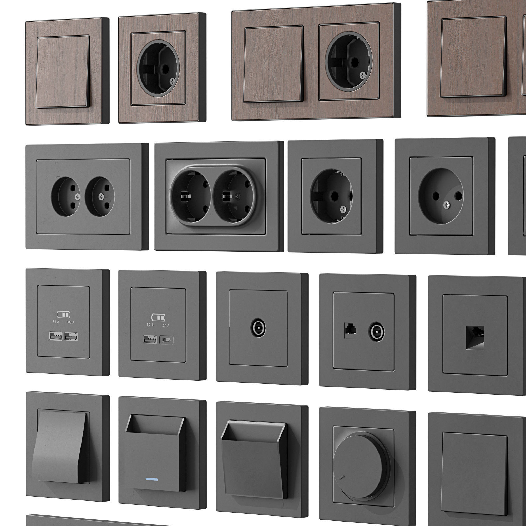 Sockets and Switches Schneider Electric AtlasDesign 3D model_6